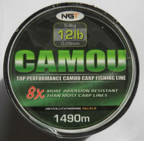 Bobine de fil de peche camou 0.28mm 5.4kg 1490m